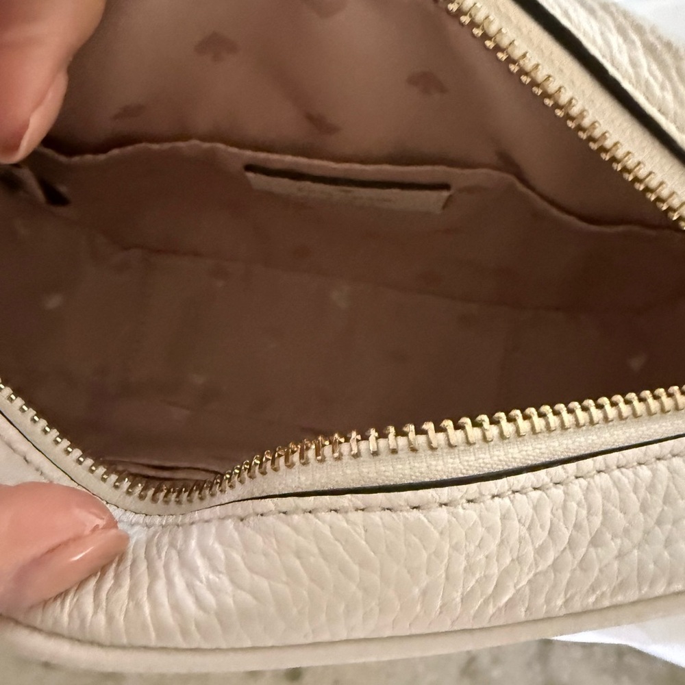 kate spade White Pebbled Leather Camera Crossbody with Gold Hardware - Picture 6 of 9